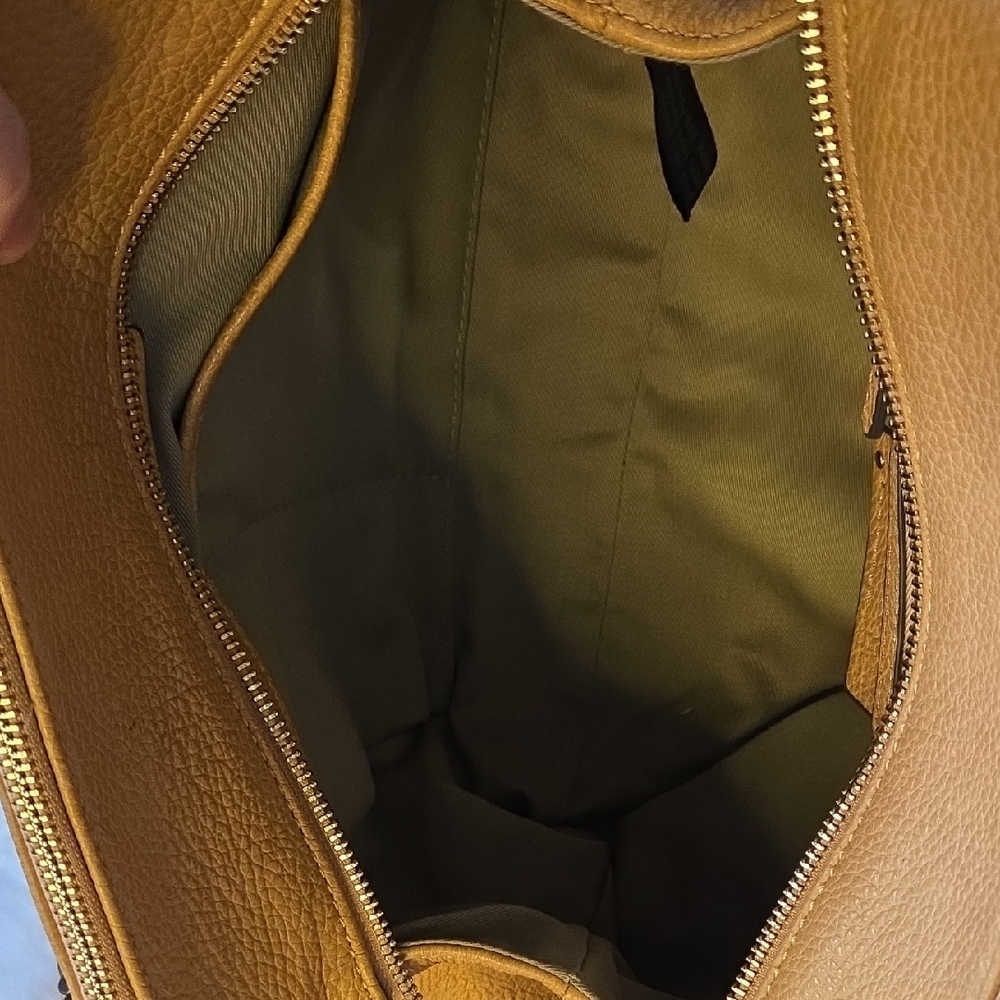 G.I.L.I. Tan Leather Satchel with Tassel And Crossbody Strap - Picture 10 of 14
